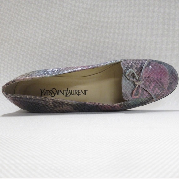 SAINT LAURENT PARIS size 7.5 NARROW python loafers - Picture 7 of 8